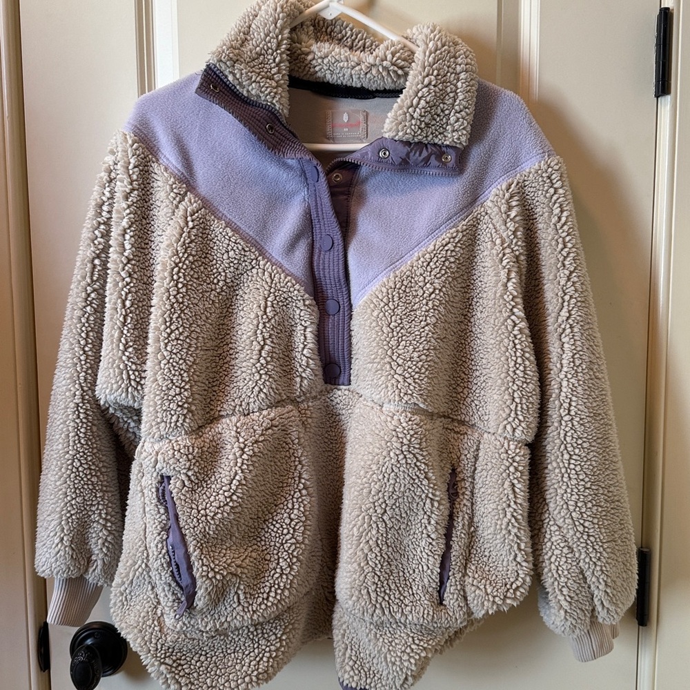 Free People Cozy Sherpa Fleece Pullover